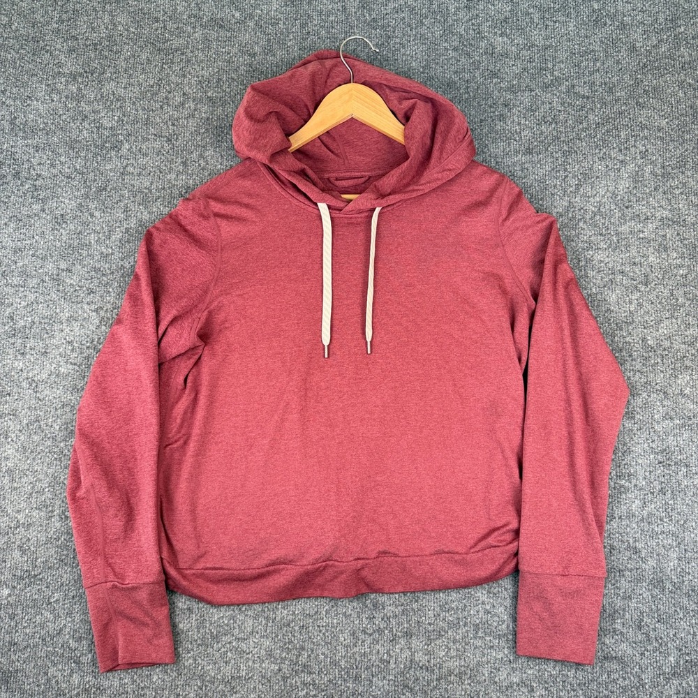 Vuori Halo Essential Hoodie Womens L Red Heather Dreamknit Pullover VW226